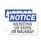 Signmission No Sitting On Steps Or Walkway, 14 in W x Rectangle, Vinyl Decal OS-2PACK-NS-D-1014-L-14796 - alternate 1